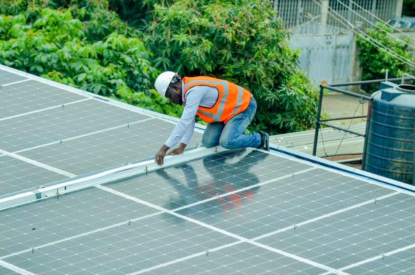 Solar Energy Company in Nigeria installing solar panels on a house